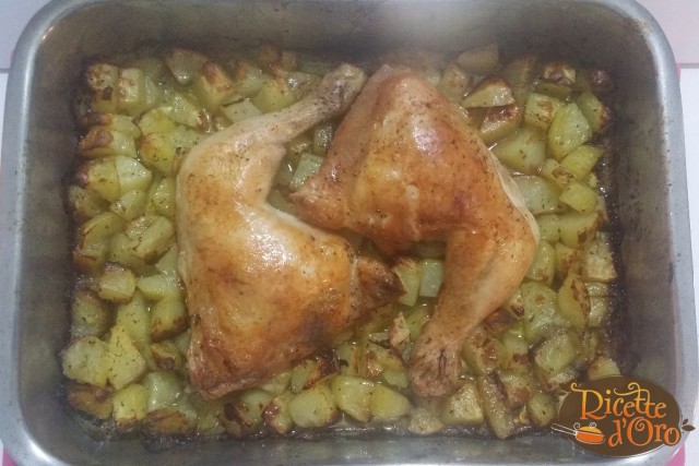 pollo al forno con patate